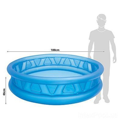 Круглый детский надувной бассейн Intex 58431 объем 790 л, 188 х 46 см, сливной клапан, вода, лето, отпуск
