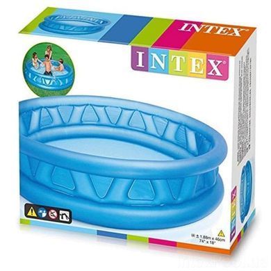 Круглый детский надувной бассейн Intex 58431 объем 790 л, 188 х 46 см, сливной клапан, вода, лето, отпуск