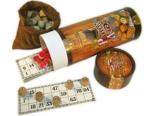 Настольная игра Русское лото (деревянные бочонки, в тубе) Danko Toys ЛТ