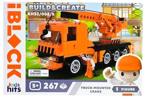 Конструктор Kids hits IBLOCK Junior Вантажний кран (267 дет.) KH53/002/5