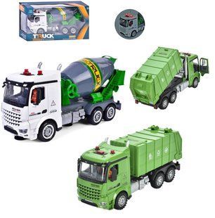 Игрушка инерционный Мусоровоз/Бетономешалка (32 см, свет, звук) GC017/018