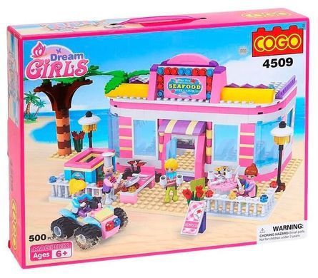 Конструктор Морской ресторан COGO 4509, детский набор, Dream Girls, 500 деталей, для девочек, фигурки, мебель
