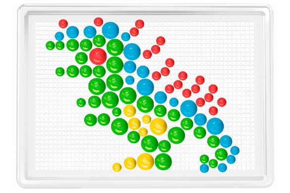 Игрушка Мозаика 7 ТехноК 2100 в пенале саквояже 300 фишек детская пластиковая развивающая для детей