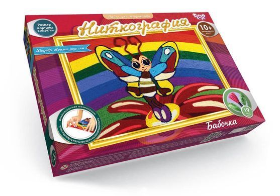 Набір для творчості Ніткографія Danko Toys NG-01-01 дитячий схема муліне рамка іграшка розвиваюча для дітей