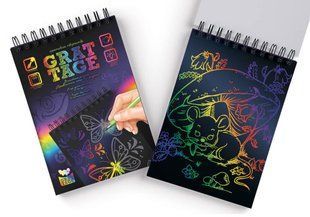 Набір для творчості Grattage A5 великий Danko Toys GRT-01-02 гратаж блокнот штихель дитячий креатив для дітей
