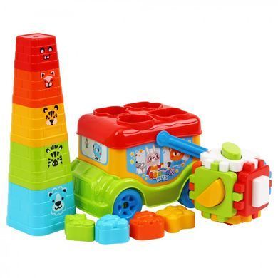 Игрушка для развития Автобус ТехноК (сортер, пирамидка, куб) 0389