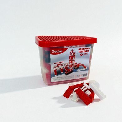Детский конструктор Пожарная часть (248 дет.) Doloni в пластиковом боксе 013888/01
