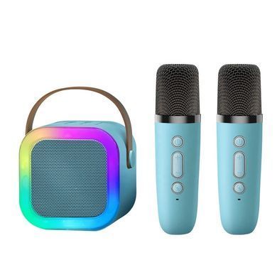 Караоке с 2 микрофонами и колонкой (Bluetooth, LED подсветка) С 65427 blue