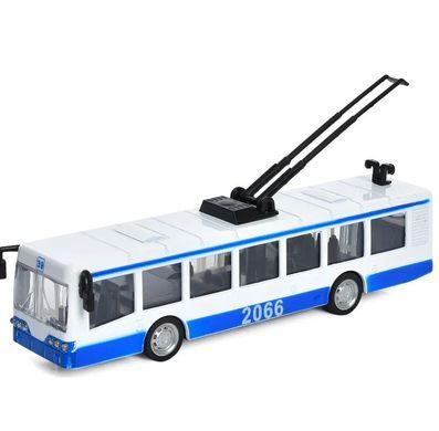 Реалистичная модель троллейбус (17 см, метал, инерция) АвтоХит M 5661