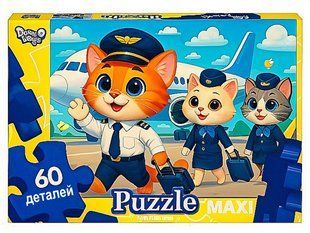 Дитячий пазл Максі 60 ел. с.12 "Котики пілоти" Danko Toys Mx60-12-10