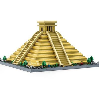 Конструктор Wange Пирамида Кукулькана, Мексика 6225, Архитектура 3D, 1340 дет., Майя, El Castillo Kukulkan