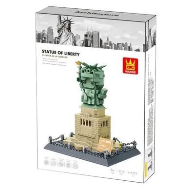 Конструктор Статуя Свободы, Нью-Йорк, 3210 Wange, 3D Архитектура, 414 дет., Statue of Liberty, игрушка блоки