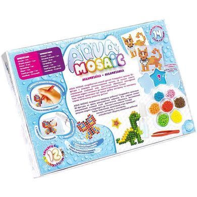Набір креативної творчості Aqua Mosaic Аква Мозаїка АМ-01-03 Danko Toys малий дитячий 3D фігури для дітей