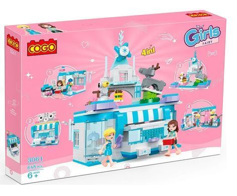 Конструктор Cogo Girls fairy Модный дом 3061, шкатулка для драгоценностей, 4 в 1, 648 дет. блочный, игрушка