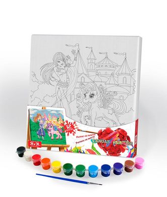 Роспись на холсте Canvas Painting Пони и девушка Danko toys PX-05-01 раскраска набор для детского творчества