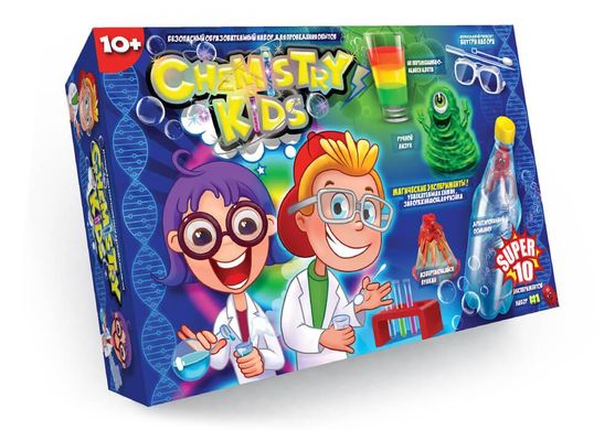 Набір для проведення дослідів Chemistry Kids Danko Toys CHK-01-01U реактиви мірка окуляри рукавички дитяча розвиваюча іграшка