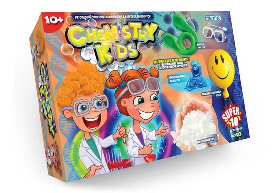 Набор для проведения опытов Chemistry Kids Danko Toys CHK-01-01U реактивы мерка перчатки детская развивающая