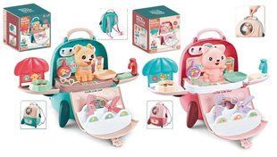 Игрушка зверушка с набором грумера (собачка/котик в рюкзаке) 1115