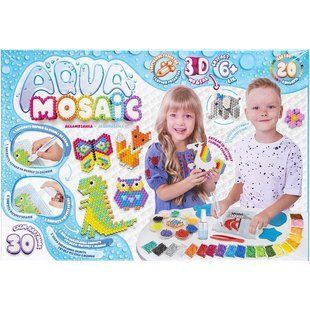 Набір креативної творчості Aqua Mosaic Аква Мозаїка АМ-01-01 Danko Toys великий дитячий 3D фігури для дітей