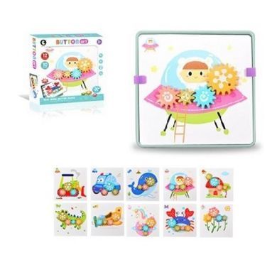 Игрушка Мозаика (10 рисунков, кнопки, шестеренки) 20-1/20-2/20-3