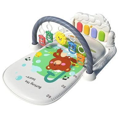 Коврик для младенца с игровым центром (пианино) и погремушками 368-9B/P/G