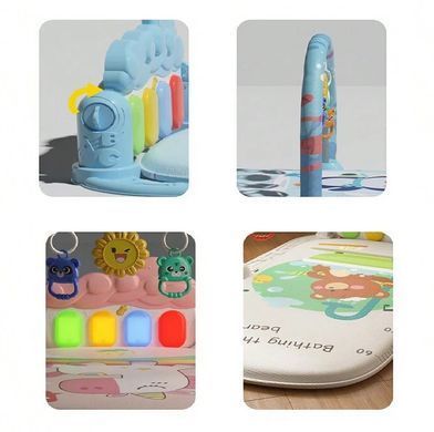 Коврик для младенца с игровым центром (пианино) и погремушками 368-9B/P/G