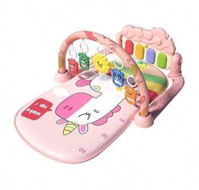 Коврик для младенца с игровым центром (пианино) и погремушками 368-9B/P/G