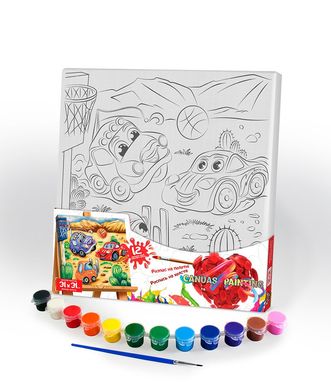 Роспись на холсте Canvas Painting Машинки Danko toys PX-05-03 раскраска детский набор для творчества детей