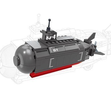 Конструктор Cogo Military 2 в 1 Підводний човен 7004, армія, корабель авіаносець, 160 дет., блоковий, іграшка