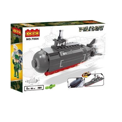 Конструктор Cogo Military 2 в 1 Підводний човен 7004, армія, корабель авіаносець, 160 дет., блоковий, іграшка