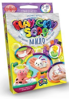 Набір для творчості PlayClay Soap PCS-02-01U DankoToys (укр) дитяче Пластилінове мило для дітей 4 кольори