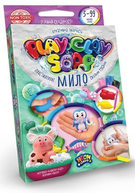 Набір для творчості PlayClay Soap PCS-02-01U DankoToys (укр) дитяче Пластилінове мило для дітей 4 кольори