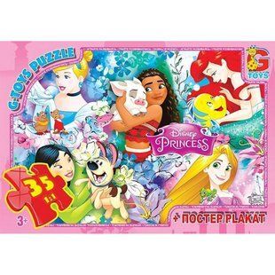 Пазл Принцеси Дісней + постер G-Toys (35 дет.) PD78