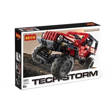 Конструктор Cogo Tech-Storm Джип 5801, механічний всюдихід, 501 деталь, червоний Wrangler