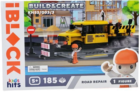 Конструктор Kids hits IBLOCK Junior Ремонт дороги (185 дет.) KH53/003/3