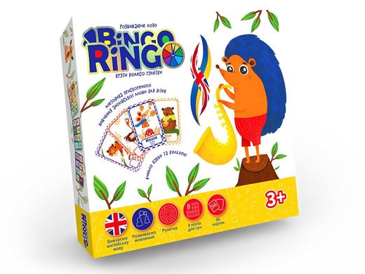 Настольная игра Bingo Ringo (укр/англ) Danko Toys GBR-01-02E Бинго Ринго лото алфавит животные развивающая дет