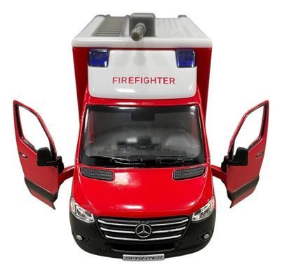 Модель автобуса Kinsmart Mercedes-Benz Sprinter (Пожарная машина, металлическая, инерционная) KT5478W