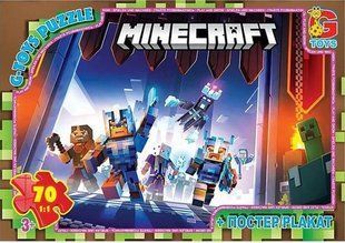 Пазл Minecraft/Майнкрафт + постер G-Toys (70 дет.) MC803