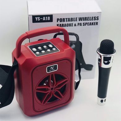 Бездротова караоке система мікрофон + колонка гучномовець YS-A18 FM-радіо USB TF-карта Bluetooth AUX-вихід