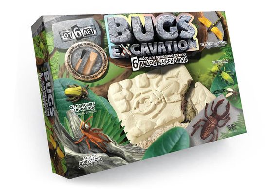 Набор для проведения раскопок Bugs Excavation Danko Toys BEX-01-01 6 видов насекомых игрушка развивающая дет