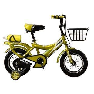 Велосипед детский с багажником, корзиной и бутылочкой (16", метал) KBN-012 yellow