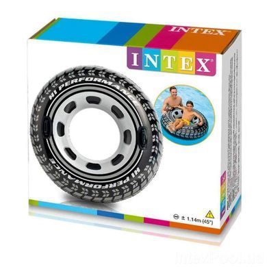 Круг надувной &laquo;Шина&raquo; с ручками Intex 56268, 114 см, детский, для взрослых, лето вода, отдых, мужской, отпуск