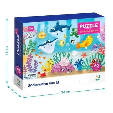 Дитячий пазл Dodo Підводний світ 300378, великий, 60 елементів, розвиваюча гра, ДоДо, Тварини