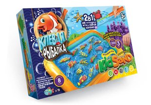 Гра велика 2 в 1 Кльова рибалка + KidSand Danko Toys KRKS-01-01U пісок надувна пісочниця магнітна вудка рибки