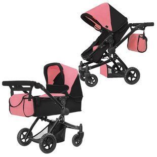 Коляска для ляльки 2 в 1 CARRELLO MAESTRO (з сумкою) 9651B+BAG PEACH PINK