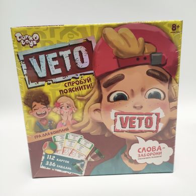 Настільна гра Veto Danko Toys VETO-01-01U Вето картки пісочний годинник кубики дитяча розвиваюча іграшка для дітей