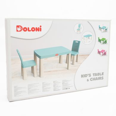 Стол и 2 стульчика Doloni Toys 04680/2, игровой набор столик 2 стула табуретки детская пластиковая игрушка