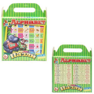 Развивающие пазлы Английский алфавит 0165 Alphabet Boni Toys большие детские картон игра для детей