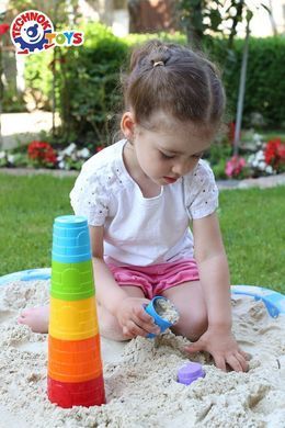 Пірамідка ТехноК 4661 дитяча 7 круглих формочок веж пластикова іграшка для дітей у пісочницю