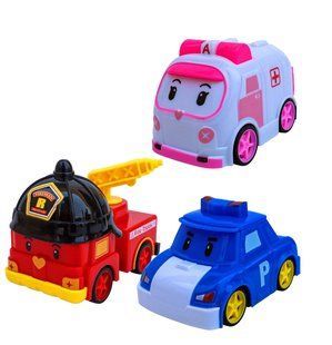 Набір машинок 868-14, Robocar Poli, рятувальники, іграшковий транспорт, 3 шт., інерційна іграшка, для дітей
